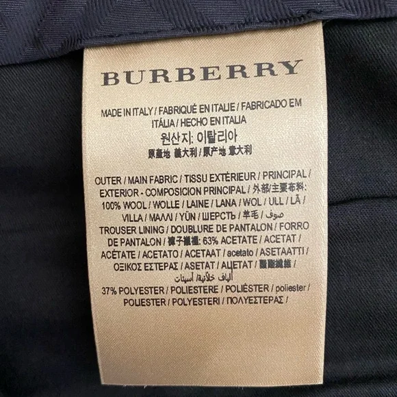 NWT! Mens Burberry Lightweight Wool Dress Pants, Basic Black. Size 33 - 34”waist - Picture 11 of 15